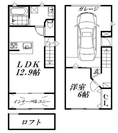 Ａ－Ｌｉｆｅ富塚 C棟A号室 間取り
