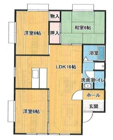 セジュール蜆塚 102号室 間取り