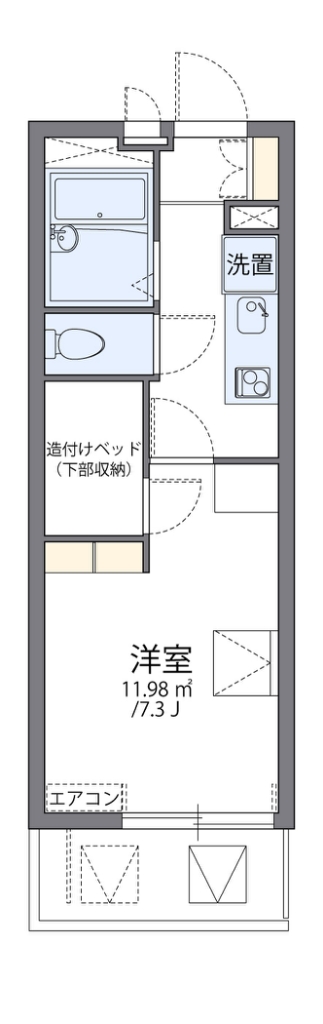 レオパレストルネード　舞阪 210号室 間取り