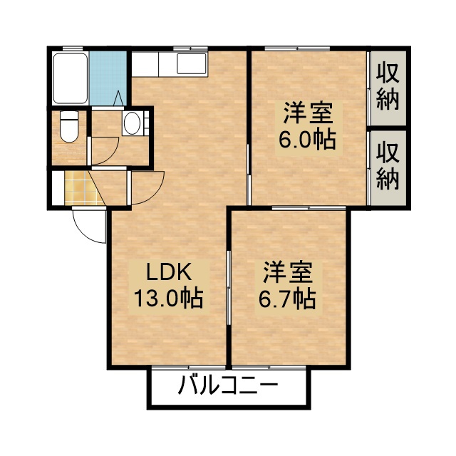 クライネスハイム 202号室 間取り
