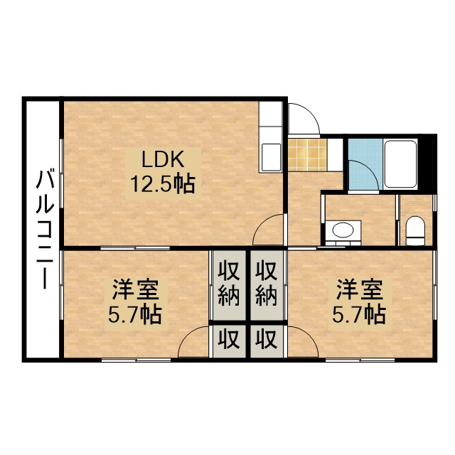 センターハイツとみつか 202号室 間取り