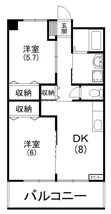 グレース名倉 407号室 間取り
