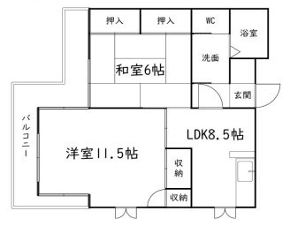 ｂｌｕｅ　ｒｏｓｅＢ 201号室 間取り