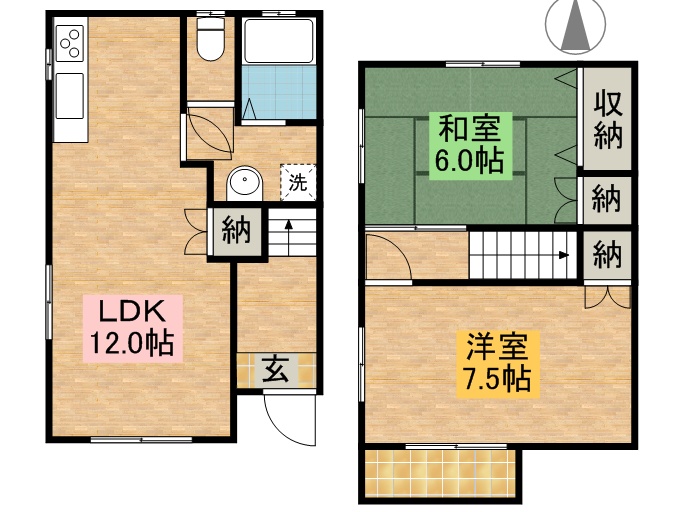 ハウス・クレール 102(西)号室 間取り