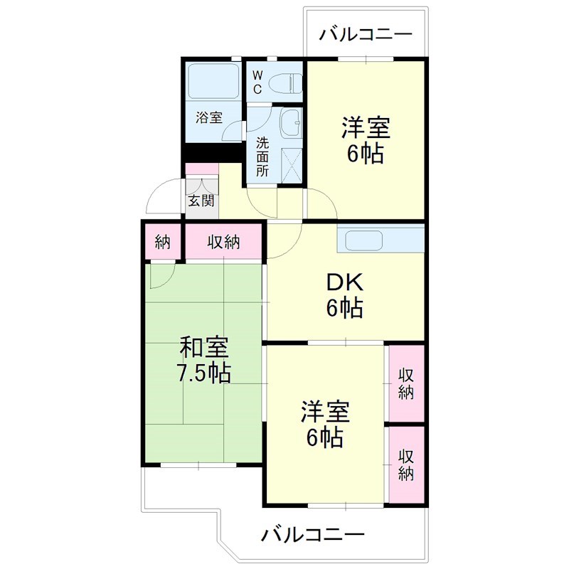 スカイシャトウ城山Ⅰ 203号室 間取り