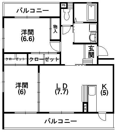 アドバンス2 202号室 間取り