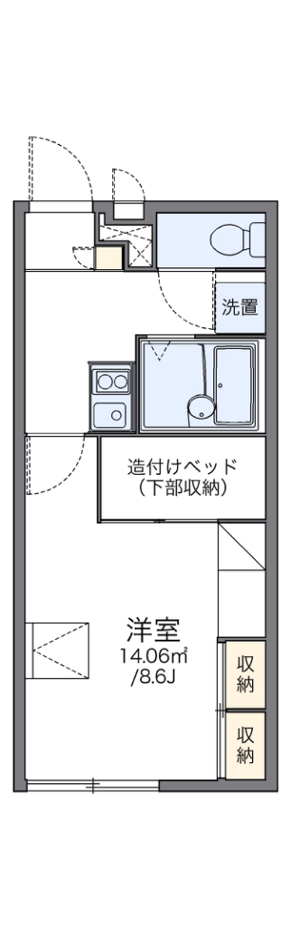 レオパレスあめや 203号室 間取り