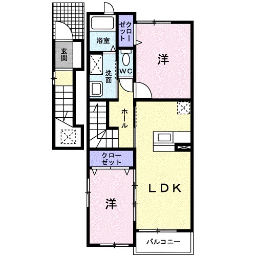 エルミタージュⅡ 203号室 間取り