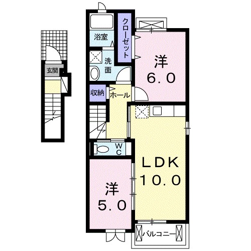 ロータス 201号室 間取り