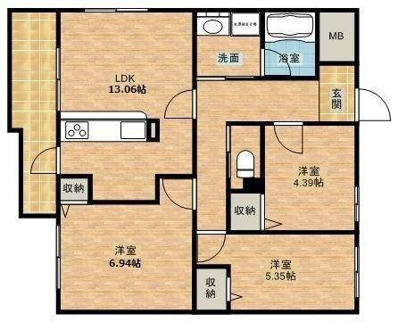アートピア西都台 201号室 間取り