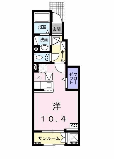 エバーグリーン若林 106号室 間取り