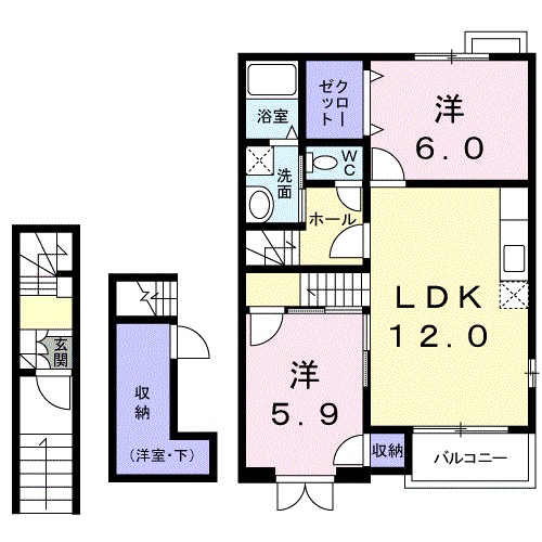 キャンディウス 202号室 間取り