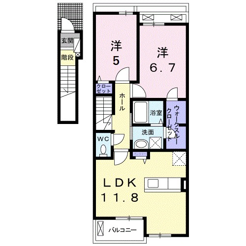 コンフォルト増楽Ｂ 間取り図