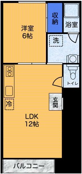 あけぼのハイツ D号室 間取り
