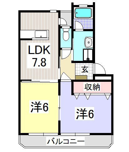 カクサン可美タウンＢ 202号室 間取り