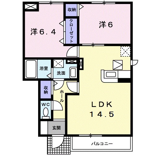 サンパティーク 105号室 間取り