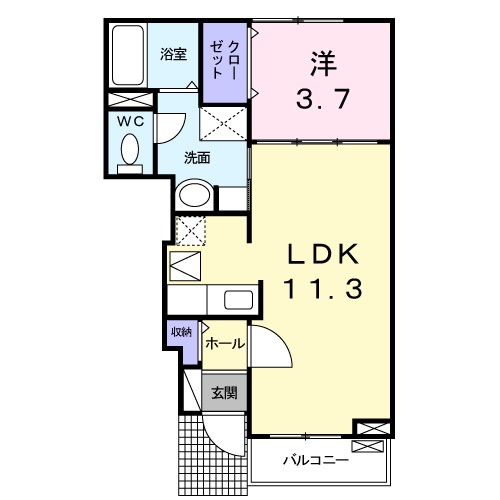 サニーヒルＢ 103号室 間取り