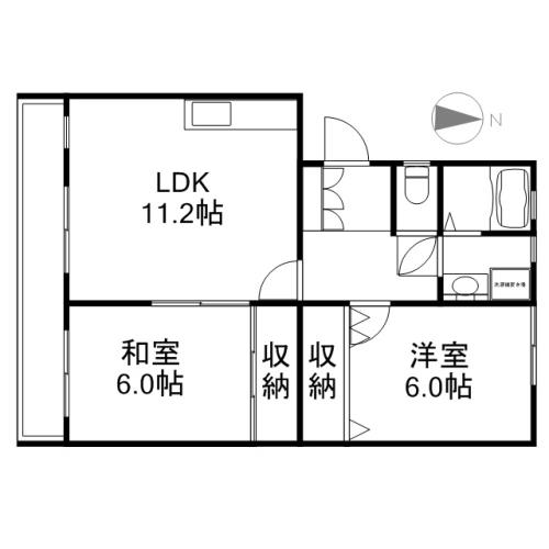 ツチヤハイツⅡ 2-C号室 間取り