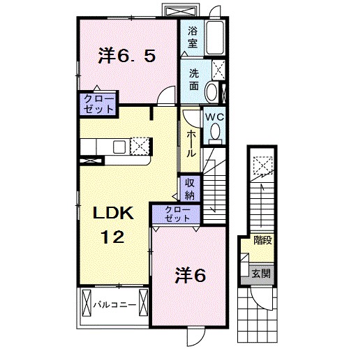 ラフレシール 201号室 間取り