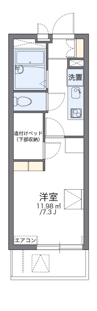 レオパレス殿田 107号室 間取り