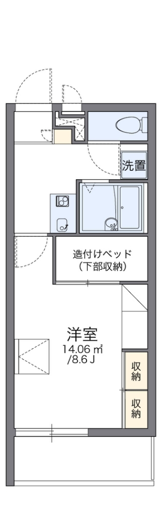 レオパレスさくら館 101号室 間取り