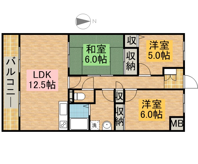 サニーヒルズ佐鳴台 203号室 間取り