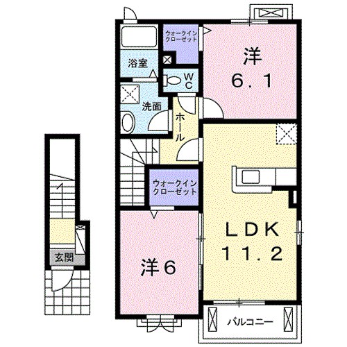 クレストⅡ 205号室 間取り