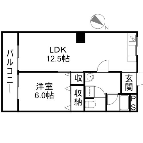 マンション第一ろくべい 102号室 間取り