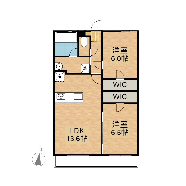アルベルク河原 502号室 間取り