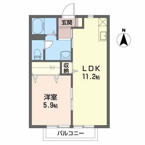 ラカーサベルデ 202号室 間取り