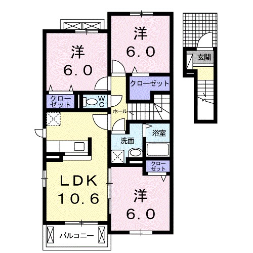 ポラール 206号室 間取り