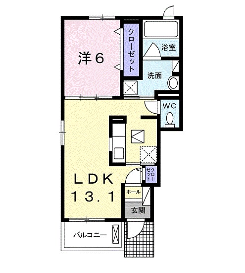 グレイスフル　やがみ　Ⅱ 101号室 間取り