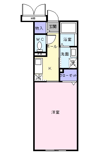 プラシードⅡ 210号室 間取り