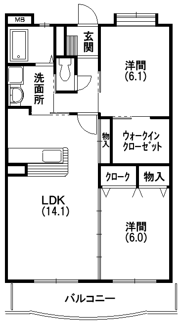 フェリーチェ西都 103号室 間取り