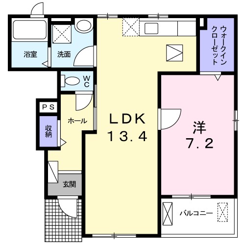 アンジュ 101号室 間取り