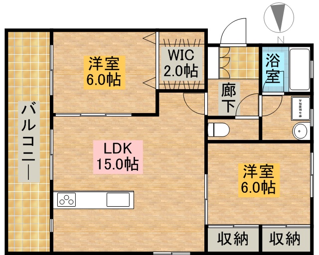 フェリオ 402号室 間取り