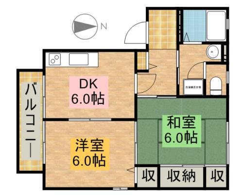 フレグランス茜Ａ・Ｂ B201号室 間取り