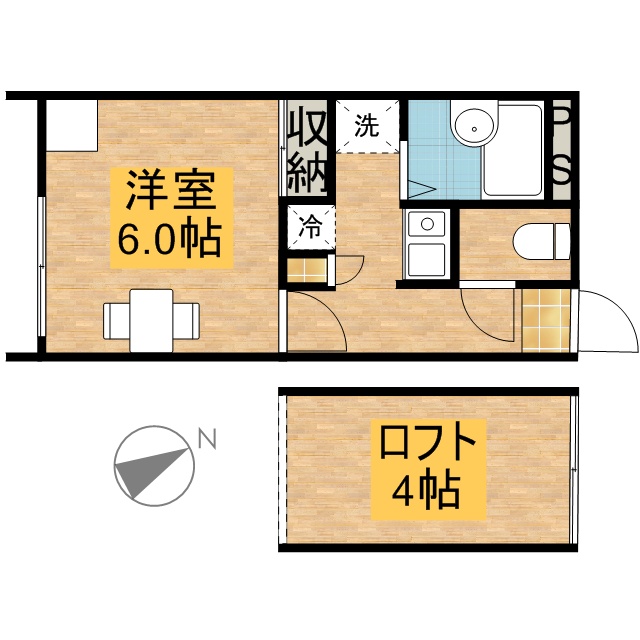 ファクトリー半田山 205号室 間取り