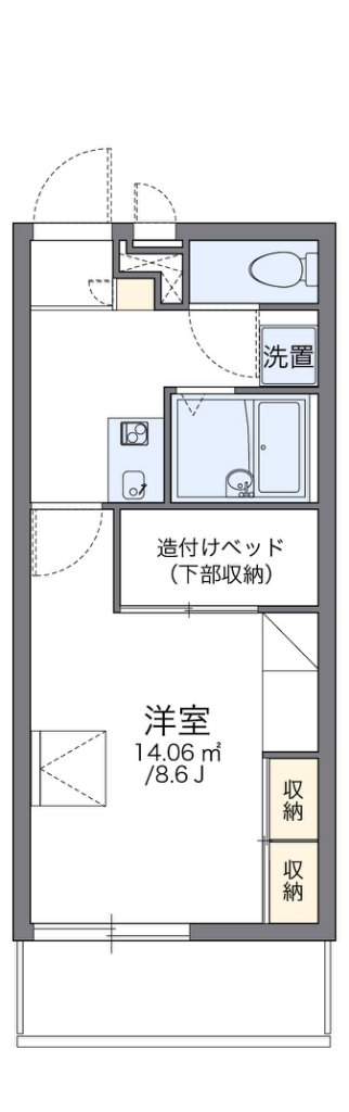 レオパレスさくら館 102号室 間取り