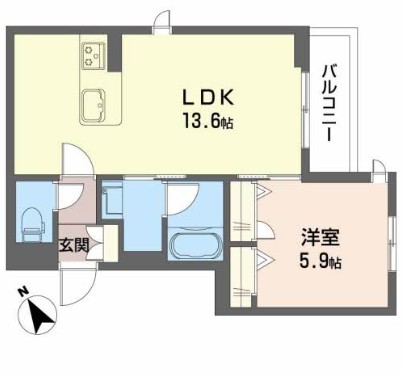 グローリアス浜松 202号室 間取り