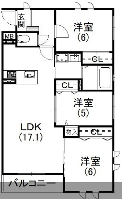 グランエミシス 101号室 間取り