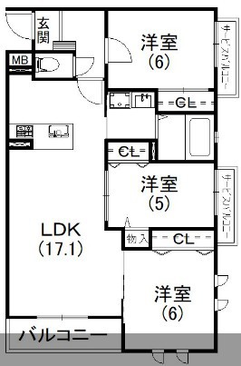 グランエミシス 301号室 間取り