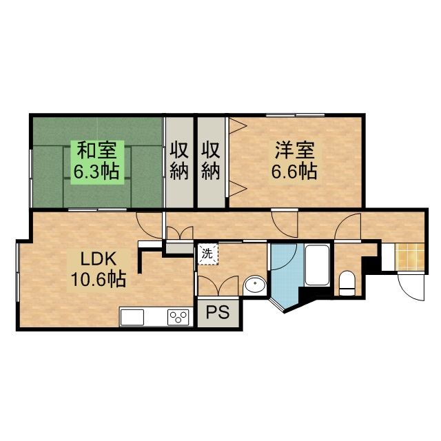 ガーデンロゼ高町 101号室 間取り