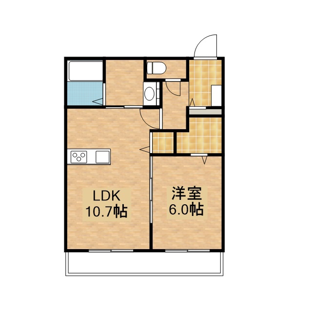スクエアコート 203号室 間取り