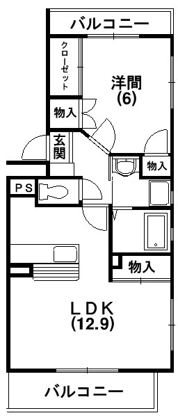 アクアブロー１ 101号室 間取り