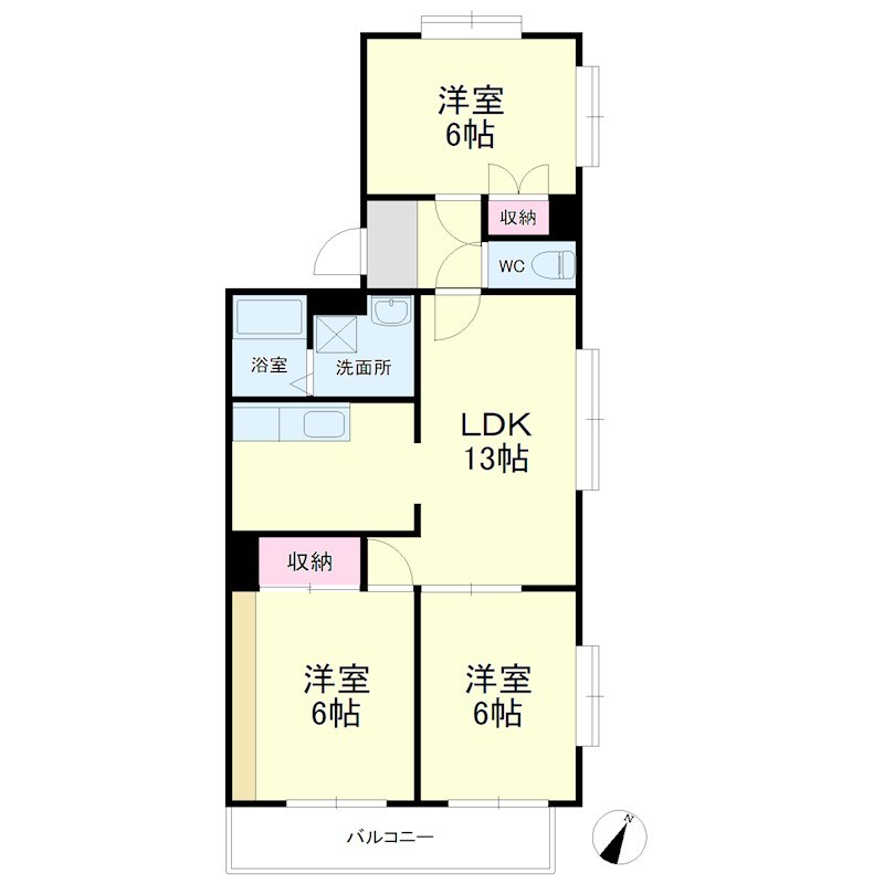 東海ホーム鴨江 209号室 間取り