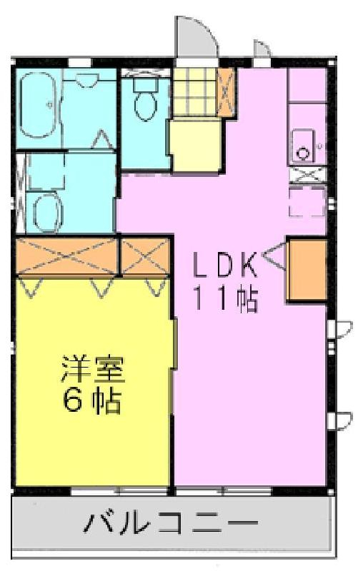 グリュックＣ 102号室 間取り