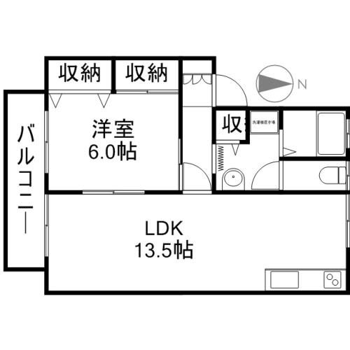 サンパティーク 201号室 間取り