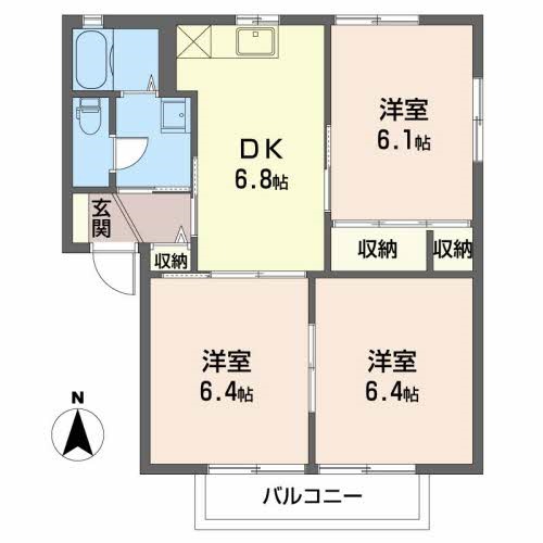 ディアス・ソレアードＡ棟 A201号室 間取り