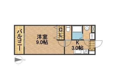 アズ・フレンディ 108号室 間取り